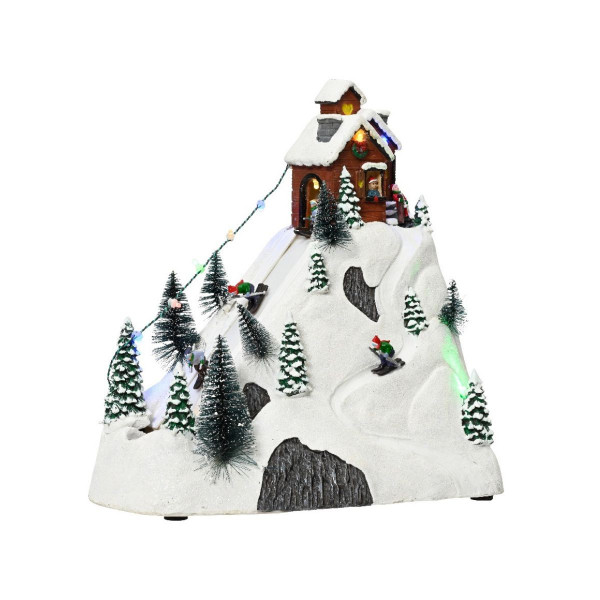 Декоративна фигура со LED светла, Christmas Village w/Ski Slope 