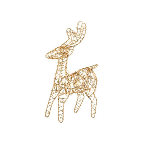 Декоративна фигура со LED светла, Reindeer - златен