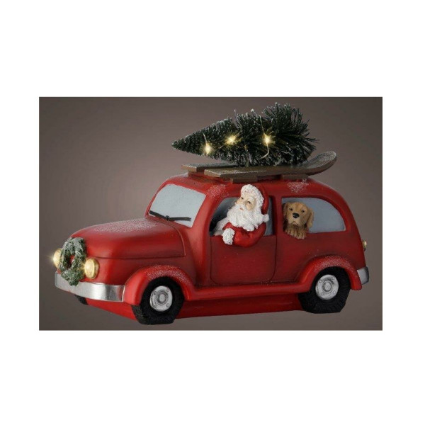 Декоративна фигура, Santa in Car w/Christmas Tree