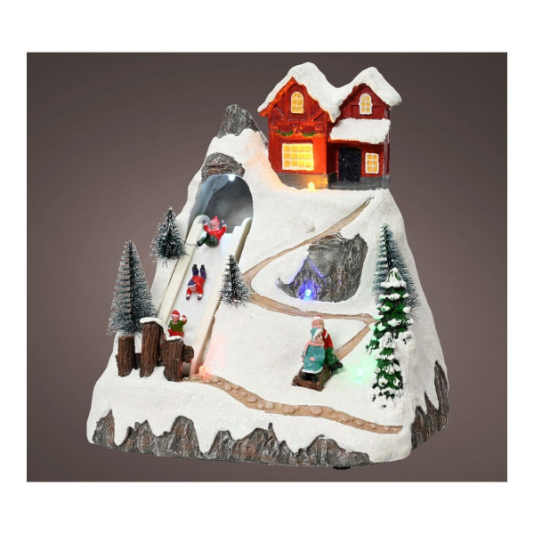 Декоративна фигура со LED светла, Christmas Village w/Ski Slope 