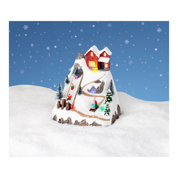 Декоративна фигура со LED светла, Christmas Village w/Ski Slope 