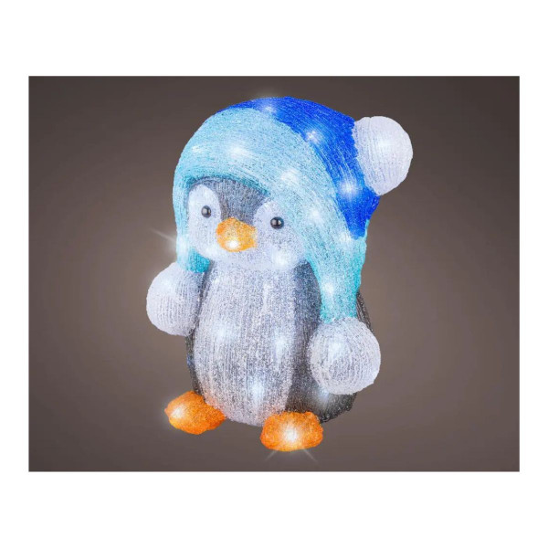 Декоративна фигура со LED светла, Penguin, 33 cm