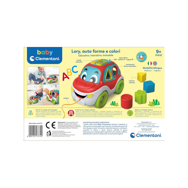 Едукативна играчка, Baby Clementoni - Lory: Shapes and Colours