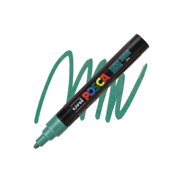 Маркер, Posca PC-5M - Metallic Green 