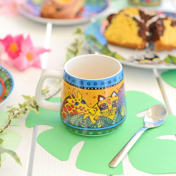 Сет од 2 шолји, Laurel Burch - Jungle Yellow/Blue, 360ml