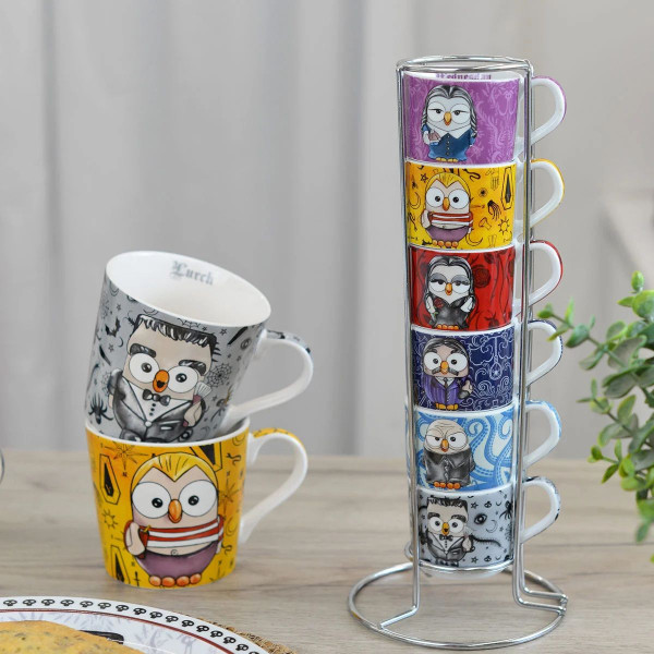 Сет од 6 шолји + метален држач, The Addams Family