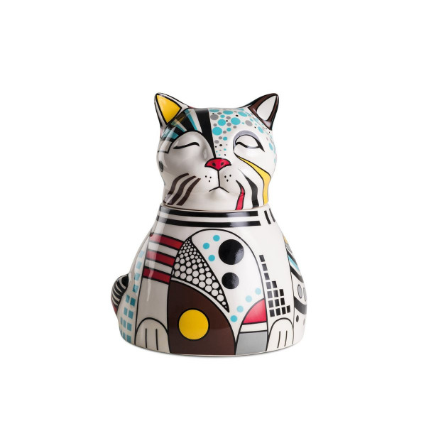 Декоративна керамичка кутија, Warà Cat White, 21.5 x 27.5 cm