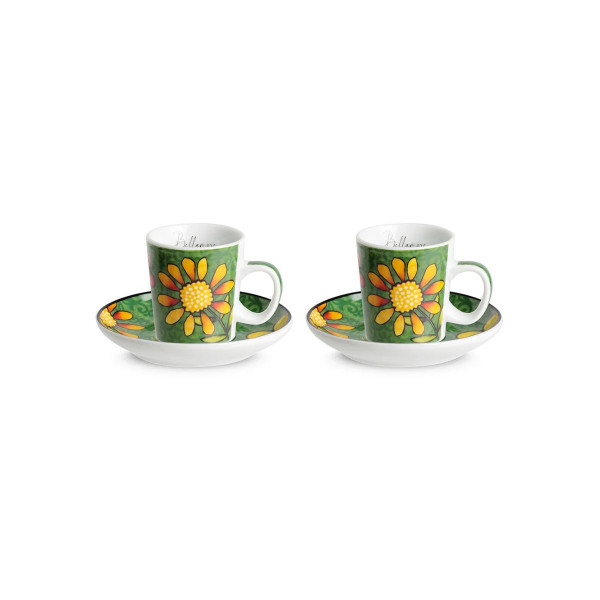 Сет од 2 шолји со тацни, Bellamore Green, 100ml 