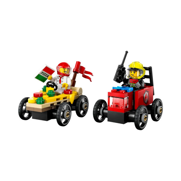 LEGO коцки, City, Pizza vs. Fire Truck Race Car Pack 