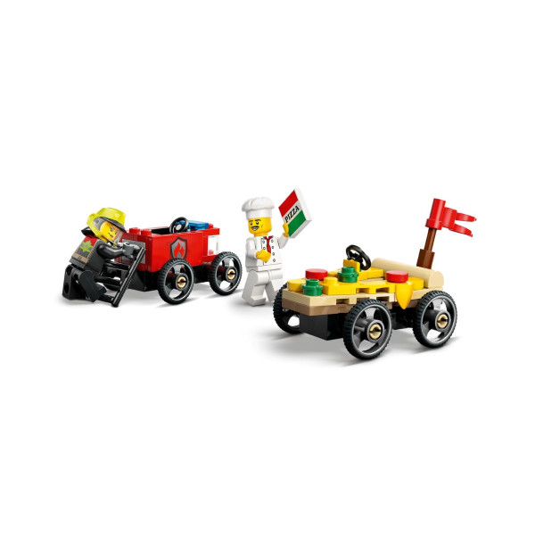 LEGO коцки, City, Pizza vs. Fire Truck Race Car Pack 