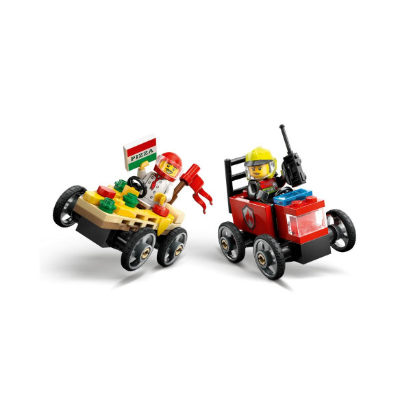 LEGO коцки, City, Pizza vs. Fire Truck Race Car Pack 
