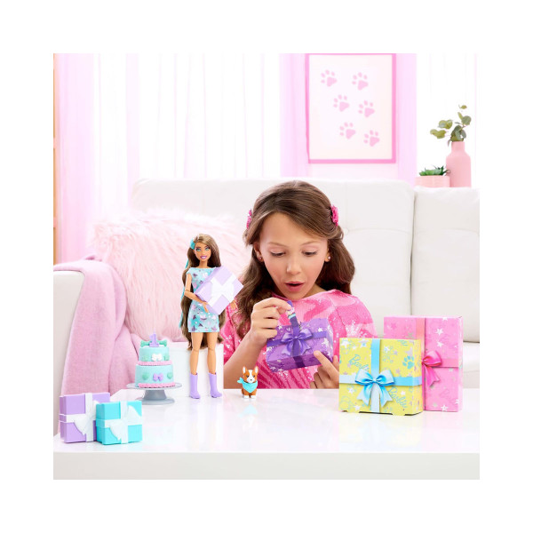 Сет за игра Barbie: Party Unboxed - Pet Birthday: Corgi 