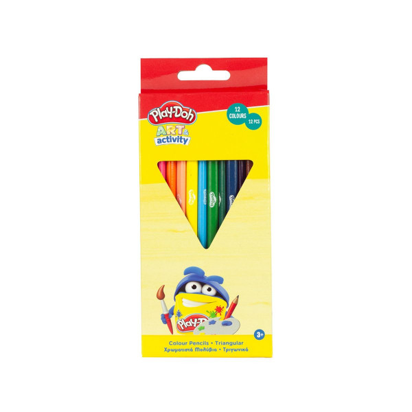 Сет од 12 дрвени боици,  Play-Doh Art & Activity - Triangular 