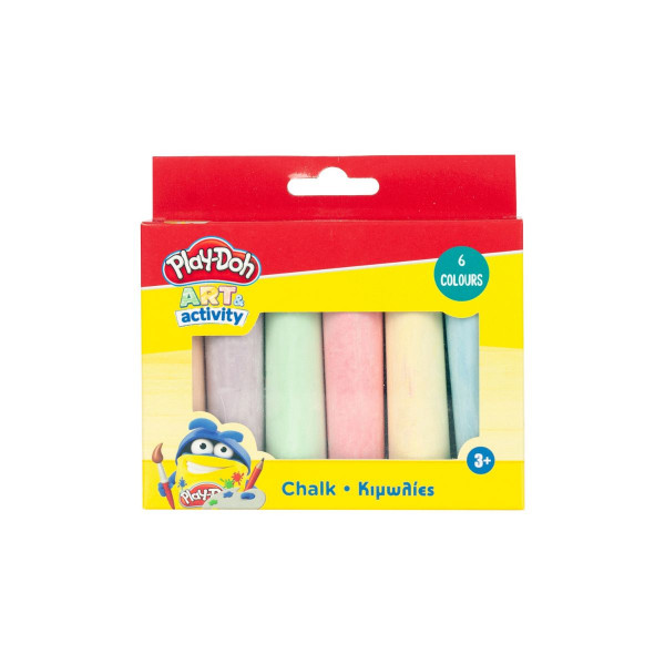 Сет од 6 креди во боја, Play-Doh Art & Activity Jumbo Chalk 