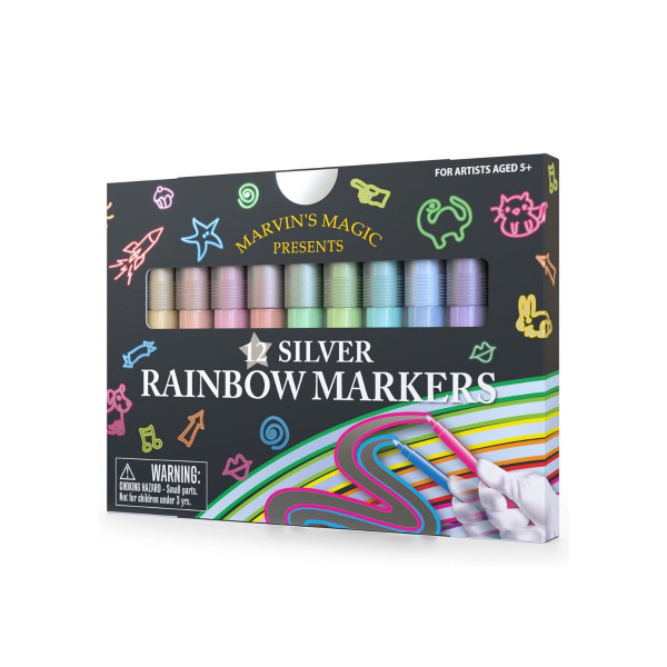 Сет маркери со специјален ефект, Silver Rainbow Markers, 1/12