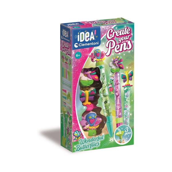 Сет за изработка, Idea Clementoni - Create Your Pens: Wonderful Butterflies 