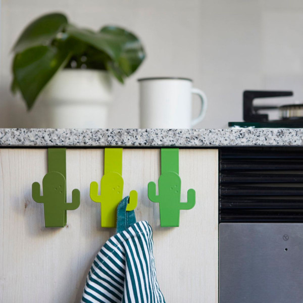 Сет од 3 метални закачалки за на фиока, Cactus