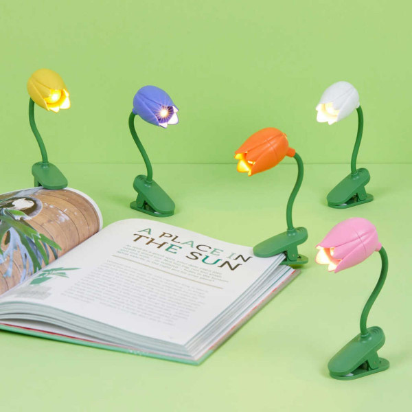 LED ламбичка за на книга, Tulip, 5 бои 