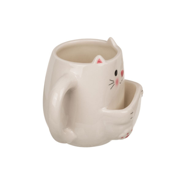 Шолја со држач за колаче, Cookie Cuddlers: Cat, 400 ml