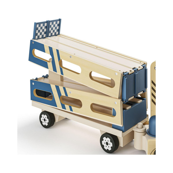 Дрвен сет за игра Roll & Race Car Transporter 