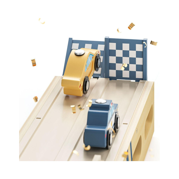 Дрвен сет за игра Roll & Race Car Transporter 