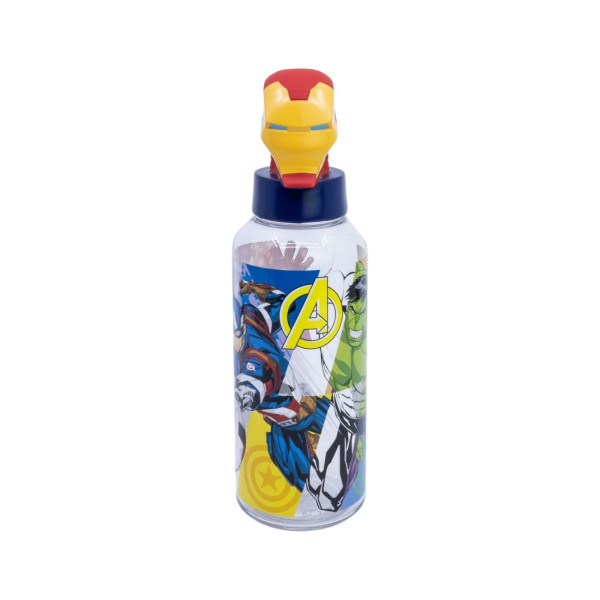 Детско шише со 3Д фигура, Avengers: 7 Wonders - Iron Man, 560 ml 