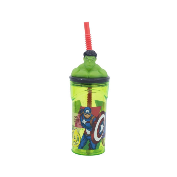 Детска чаша со сламка, Avengers - Hulk, 360 ml