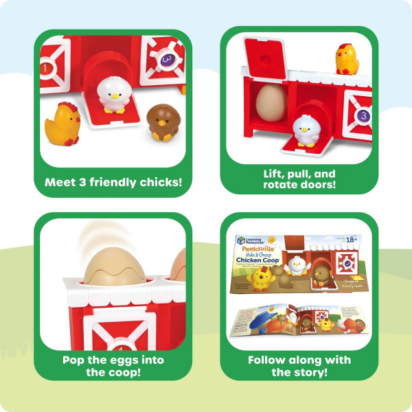 Едукативен сет за игра, Peeksville™ Hide & Cheep Chicken Coop™