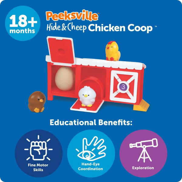 Едукативен сет за игра, Peeksville™ Hide & Cheep Chicken Coop™