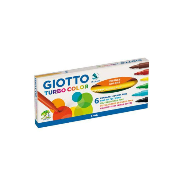 Фломастери, Giotto Turbo Color, 6 бои 