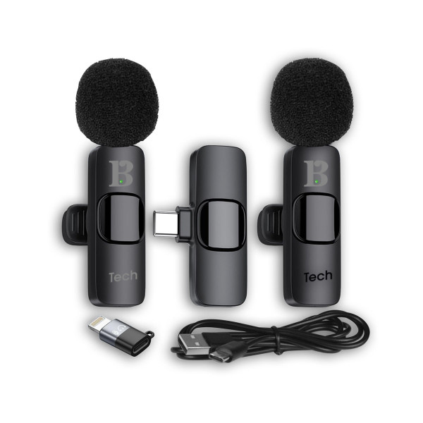 Сет од 2 мини клип-микрофони и селфи светло 