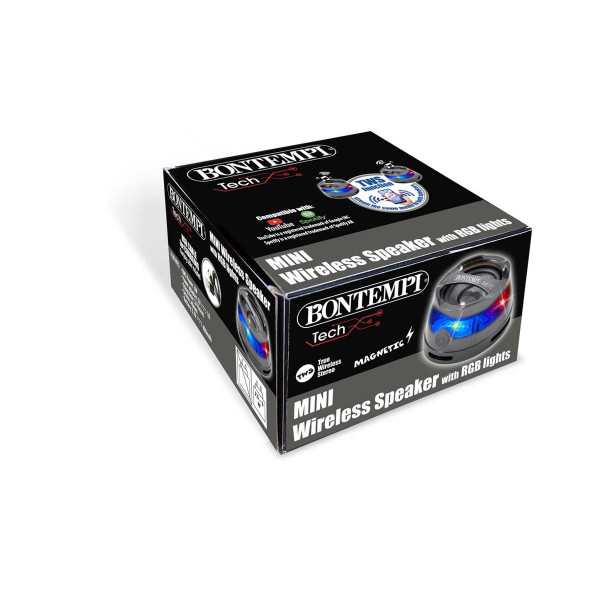 Магнетен мини безжичен звучник со RGB светла 