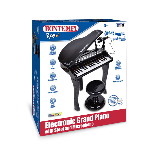 Електронско гранд пијано со столче и микрофон 