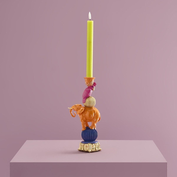 Свеќник, Jungle Love: Bird on Elephant (портокалов, голем) 