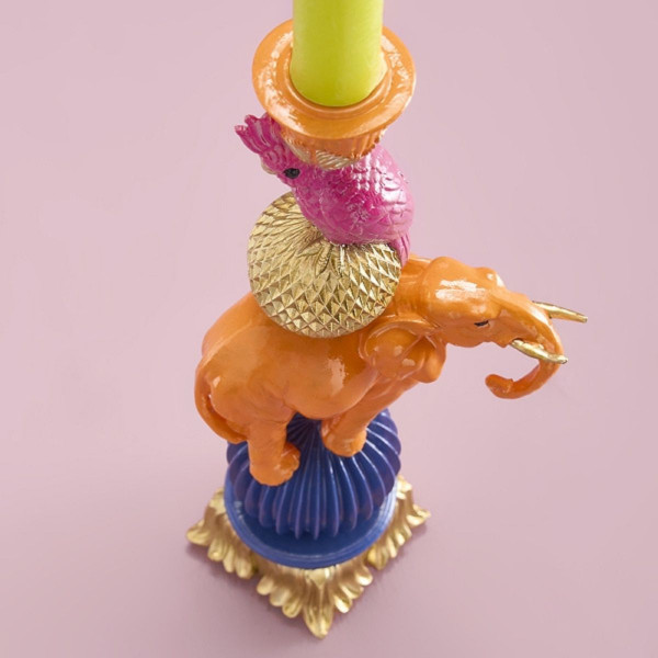Свеќник, Jungle Love: Bird on Elephant (портокалов, голем) 
