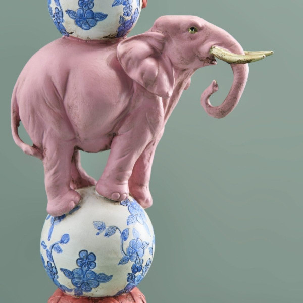 Свеќник, Jungle Love: Bird on Elephant (розев, мал) 