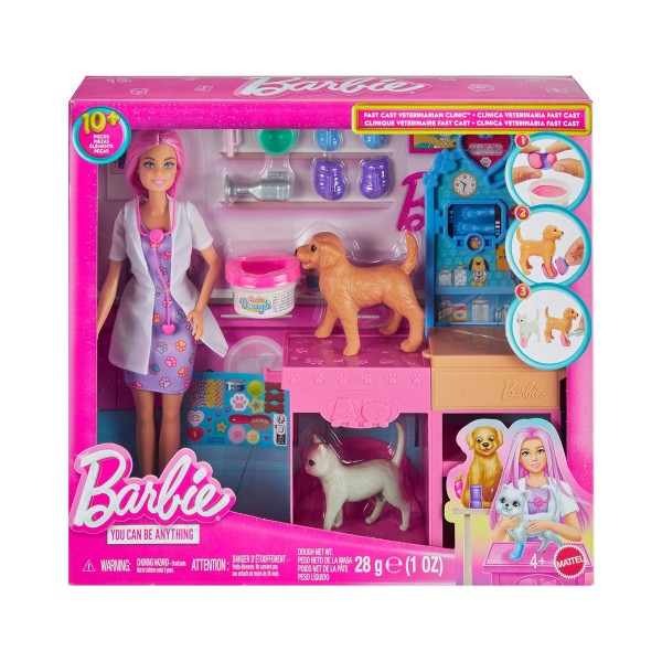 Сет за игра Barbie: You Can Be Anything - Fast Cas Veterinarian Clinic 