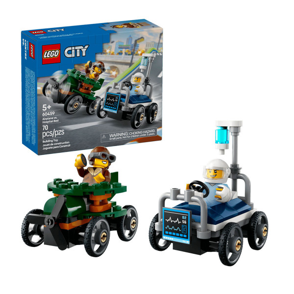 LEGO коцки, City, Airplane vs. Hospital Bed Race Car Pack 