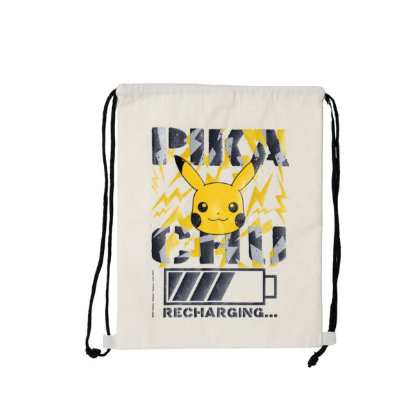 Платнена торба со врвки, Pokemon - Pikachu Recharging 