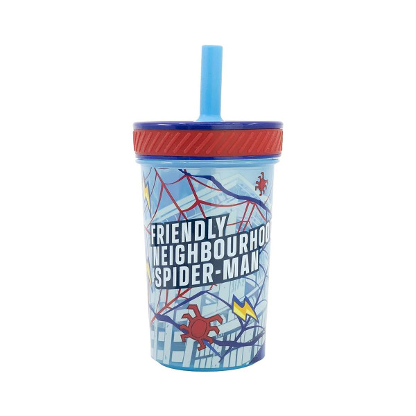 Чаша со сламка, Spider-Man, 370ml 