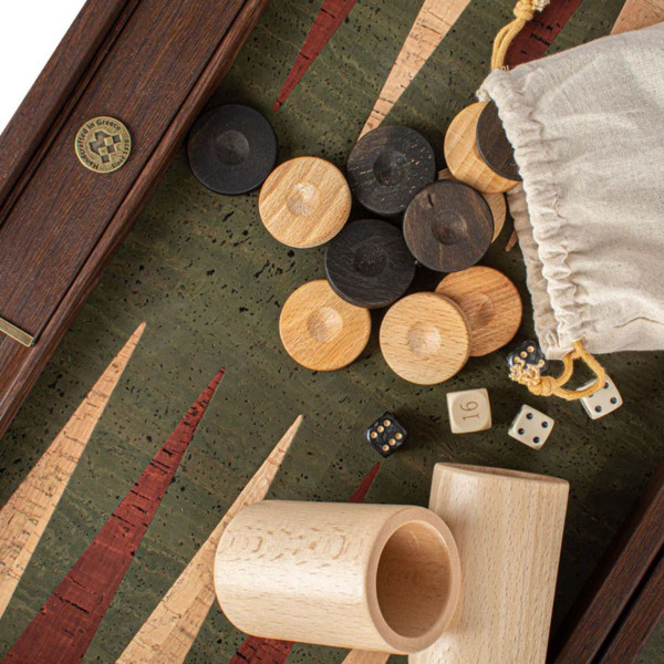 Сет за табла, Premium Handcrafted Green Natural Cork 