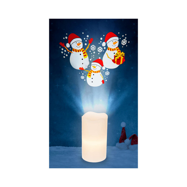 LED свеќа - проектор Christmas 