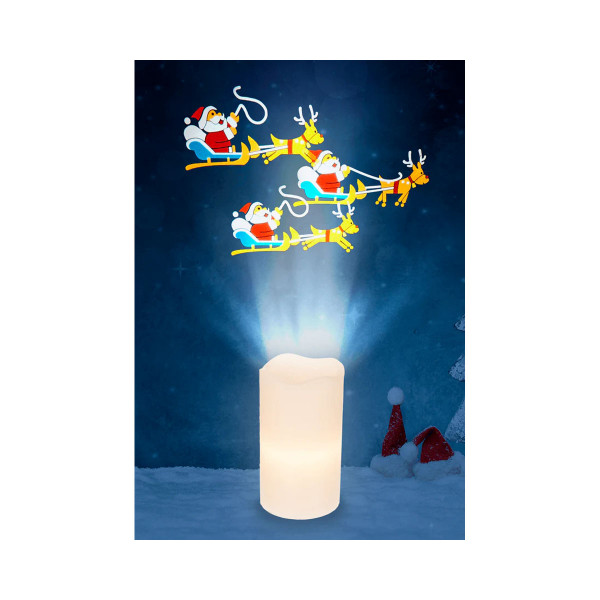 LED свеќа - проектор Christmas 