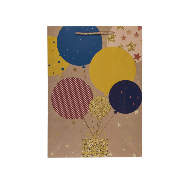 Хартиена украсна кеса, Balloons & Candles, 25 x 35 cm, 4 дизајни 