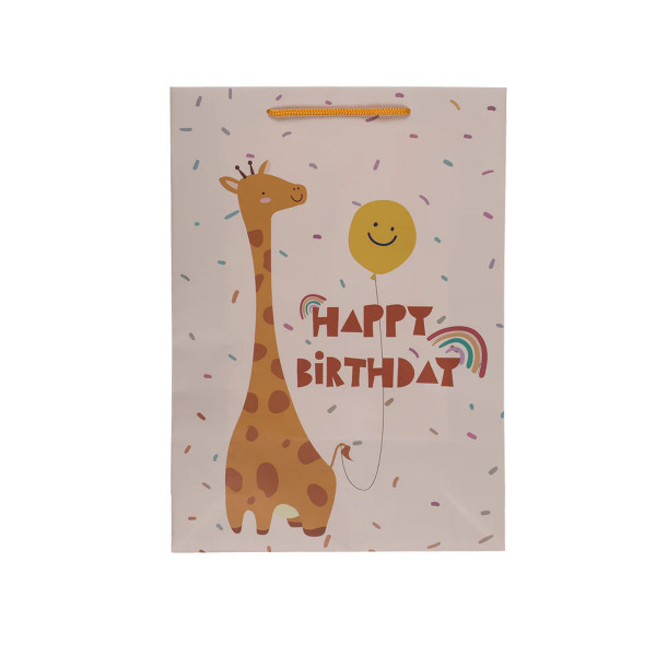 Хартиена украсна кеса, Birthday Animals, 25 x 35 cm, 4 дизајни 