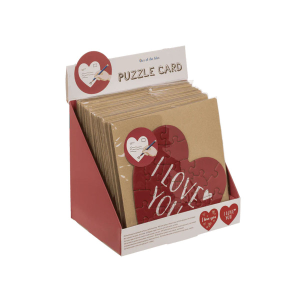 Картичка во облик на срце - сложувалка I Love You, 2 дизајни 