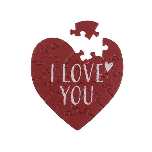 Картичка во облик на срце - сложувалка I Love You, 2 дизајни 