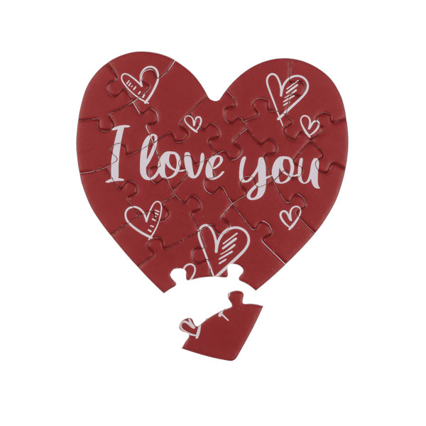 Картичка во облик на срце - сложувалка I Love You, 2 дизајни 