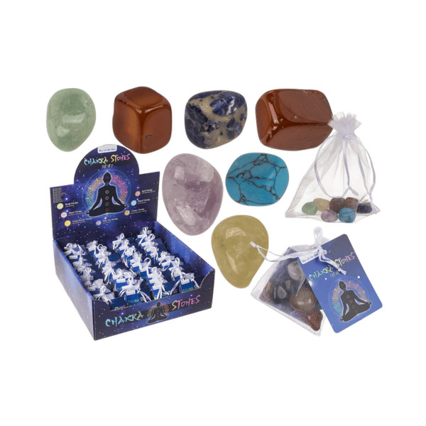 Сет од 7 чакра камчиња во проѕирна вреќичка 