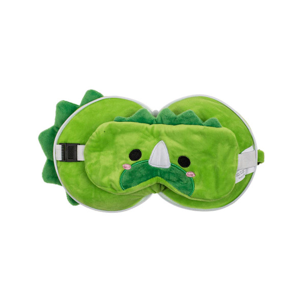 Детска перница за патување + маска за очи Dinosaur 